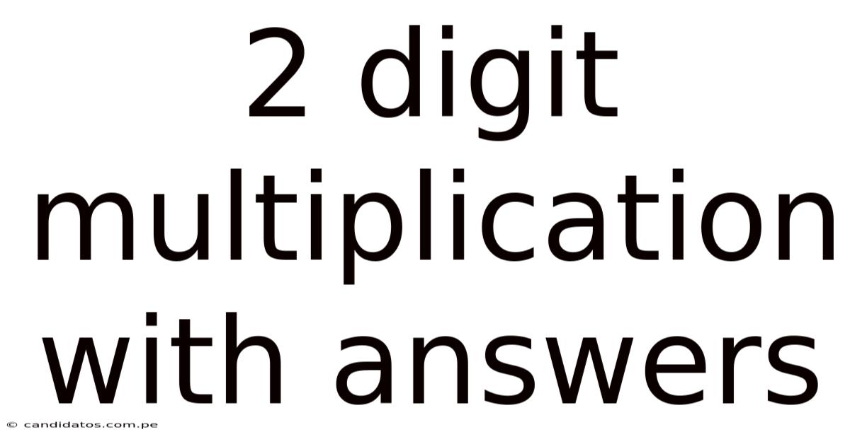 2 Digit Multiplication With Answers