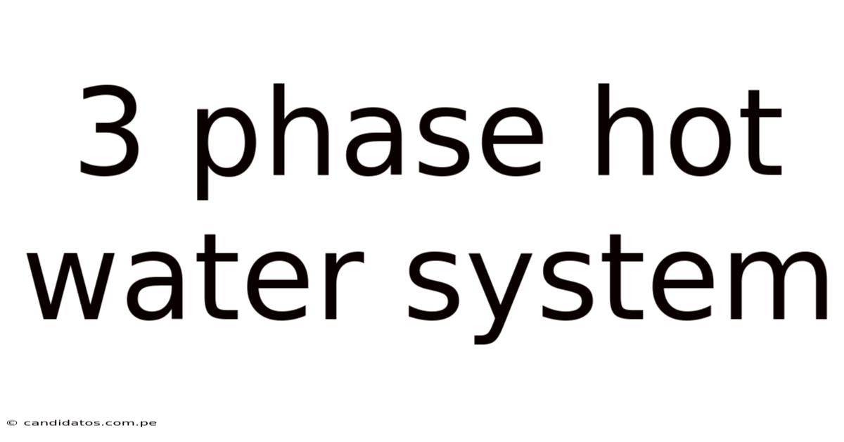 3 Phase Hot Water System