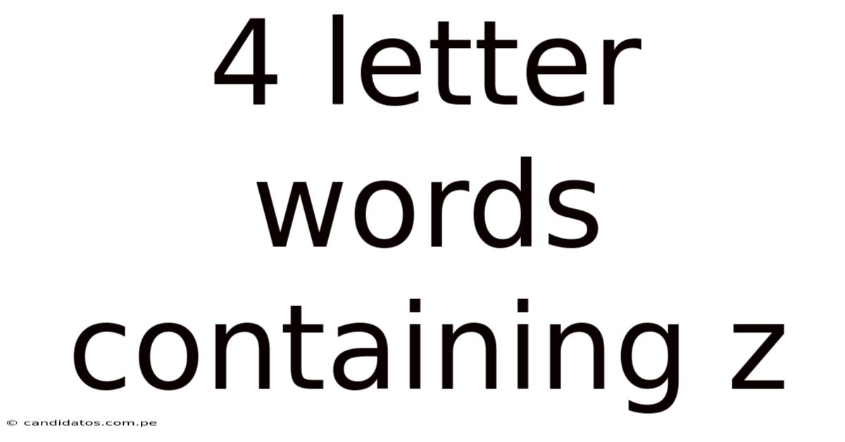 4 Letter Words Containing Z