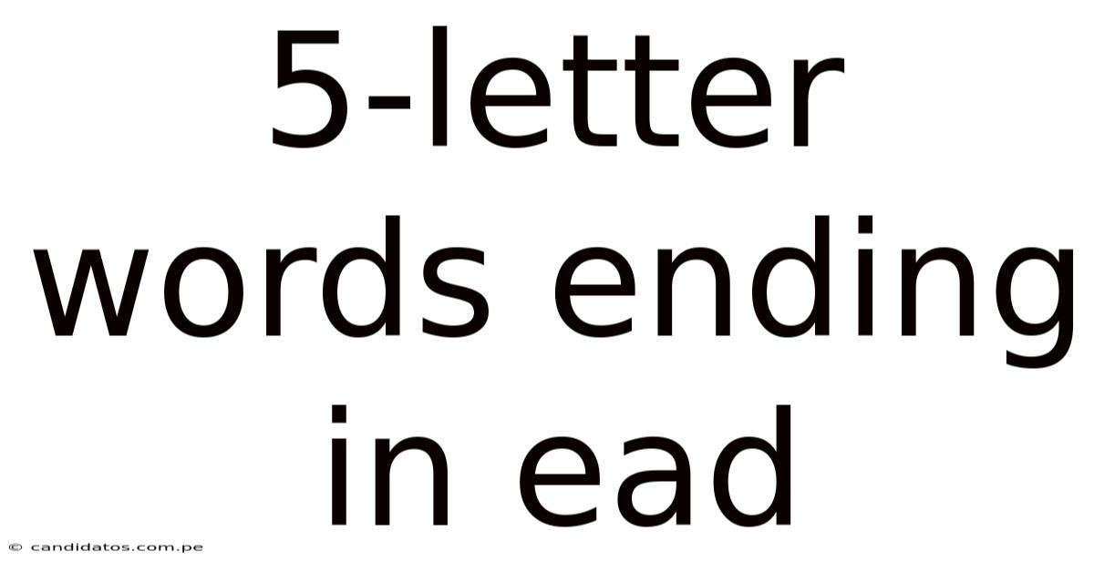 5-letter Words Ending In Ead