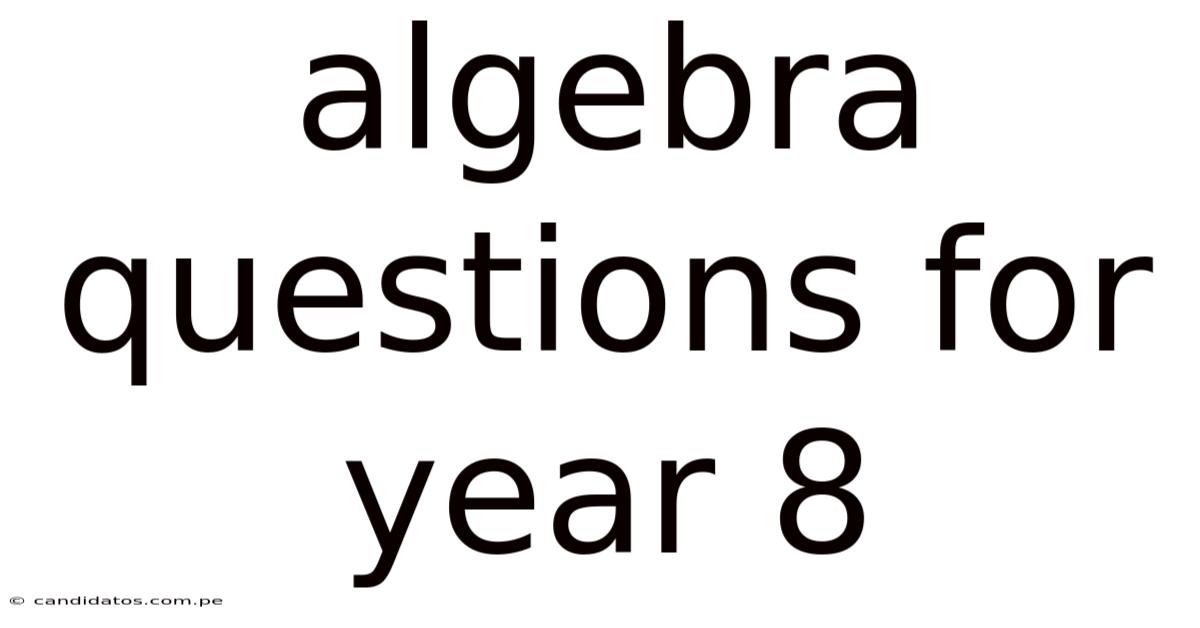 Algebra Questions For Year 8