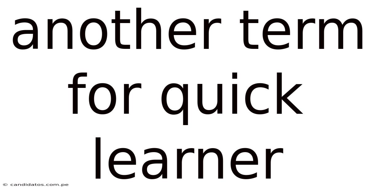 Another Term For Quick Learner