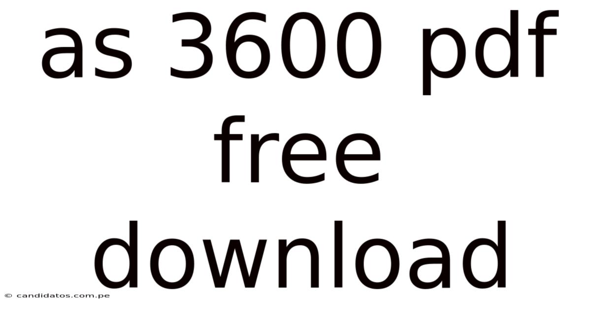 As 3600 Pdf Free Download
