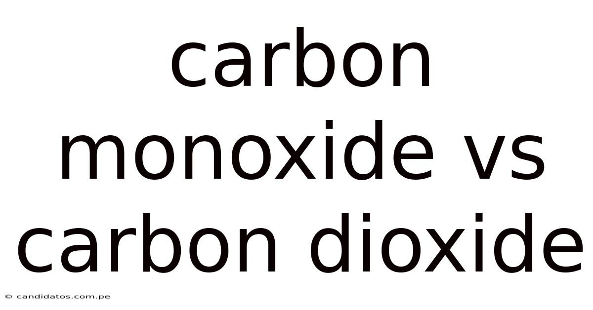 Carbon Monoxide Vs Carbon Dioxide