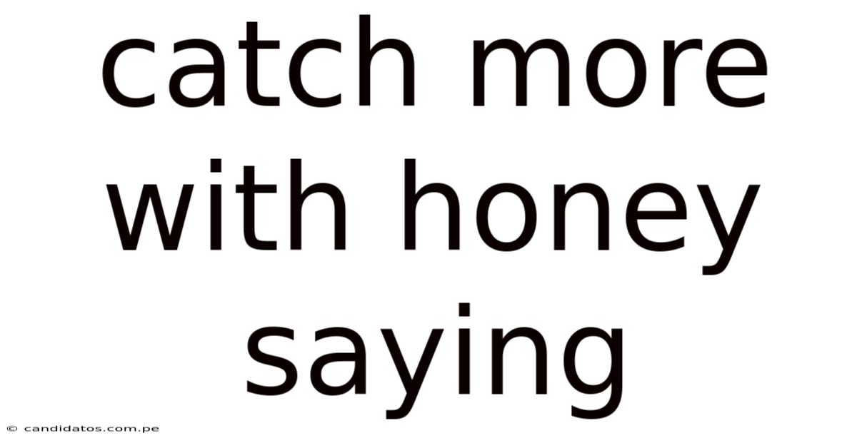 Catch More With Honey Saying