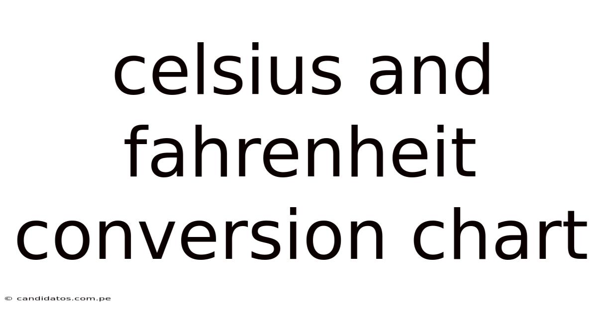 Celsius And Fahrenheit Conversion Chart