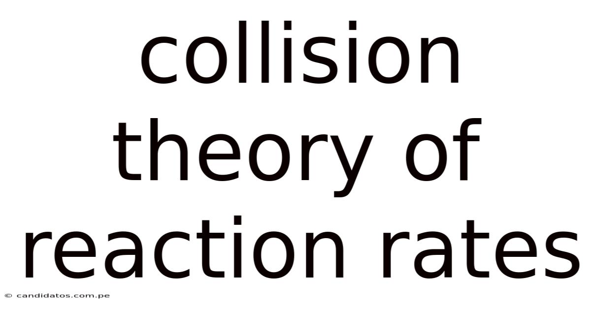 Collision Theory Of Reaction Rates