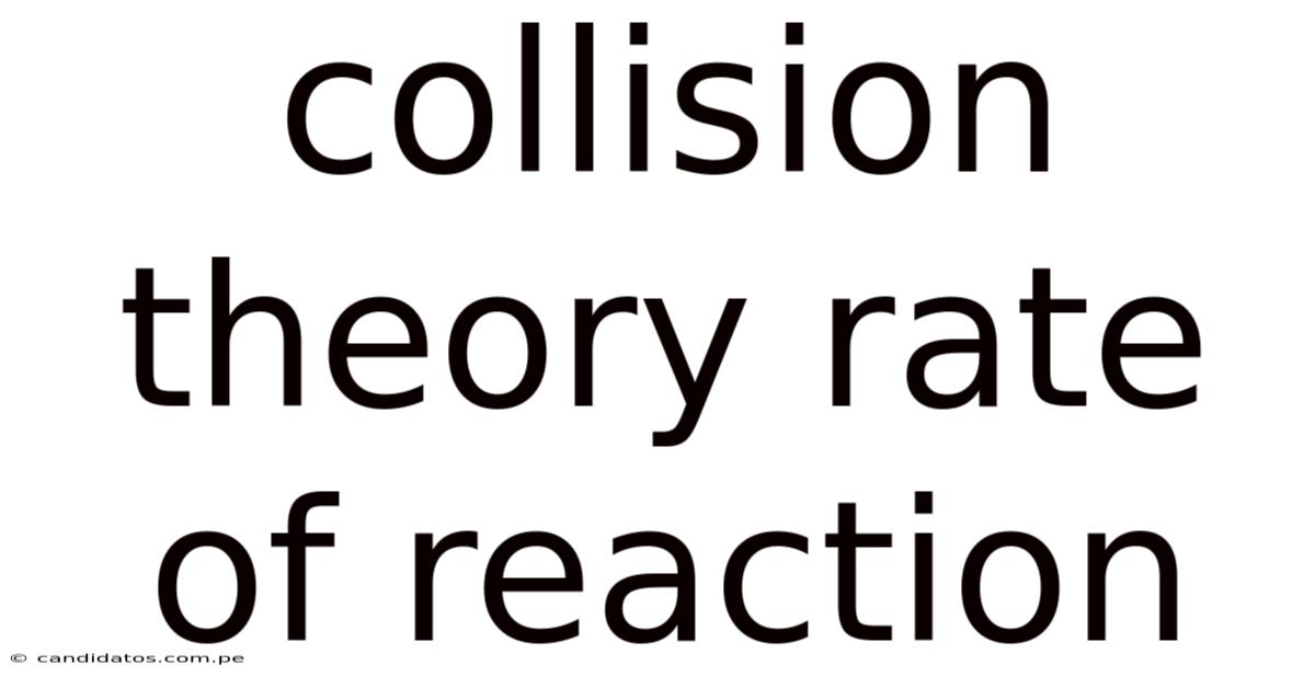 Collision Theory Rate Of Reaction
