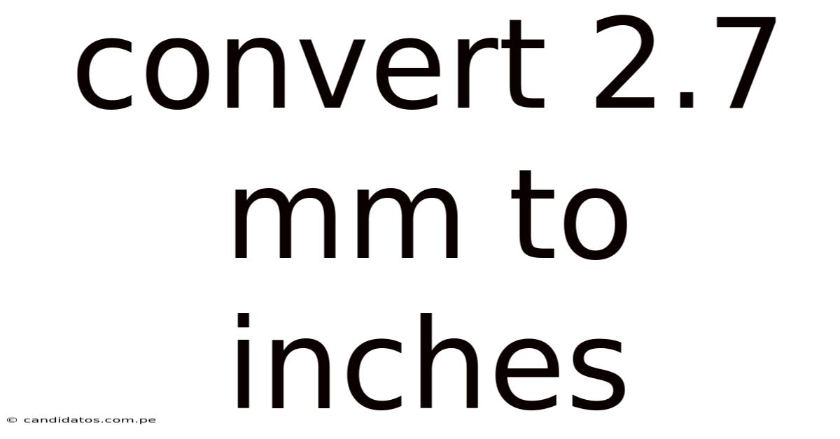 Convert 2.7 Mm To Inches