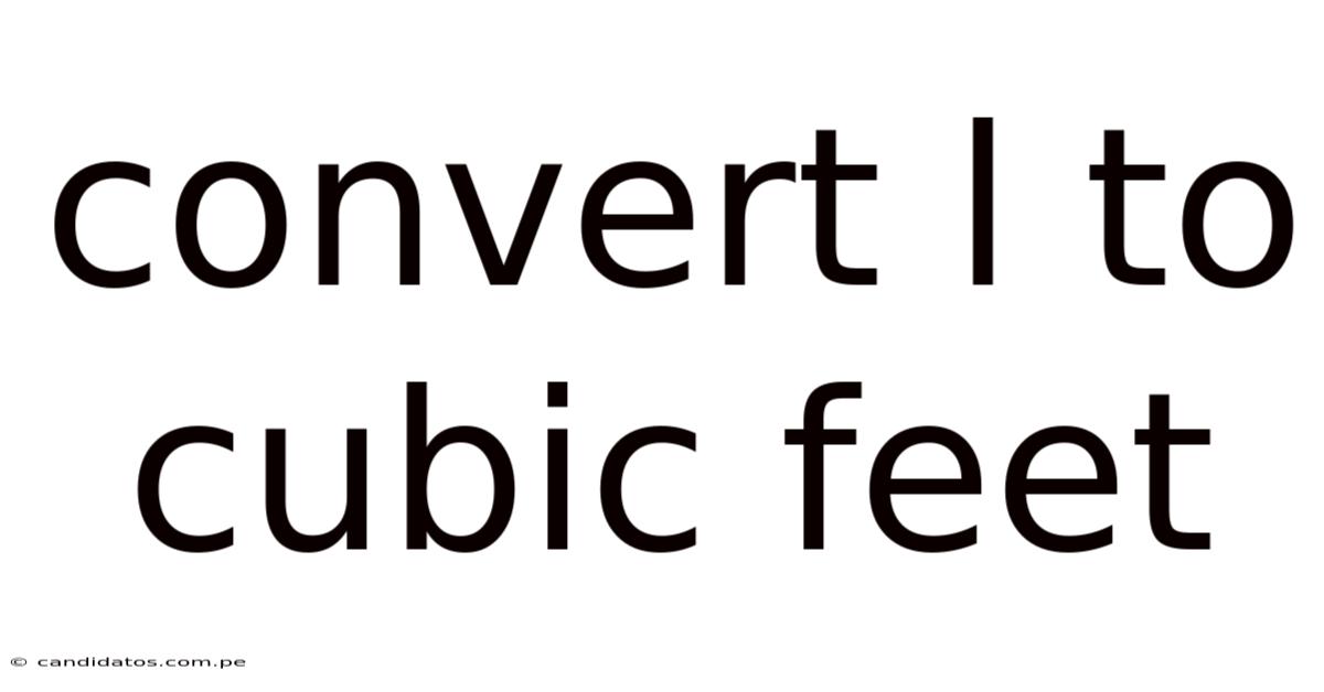Convert L To Cubic Feet
