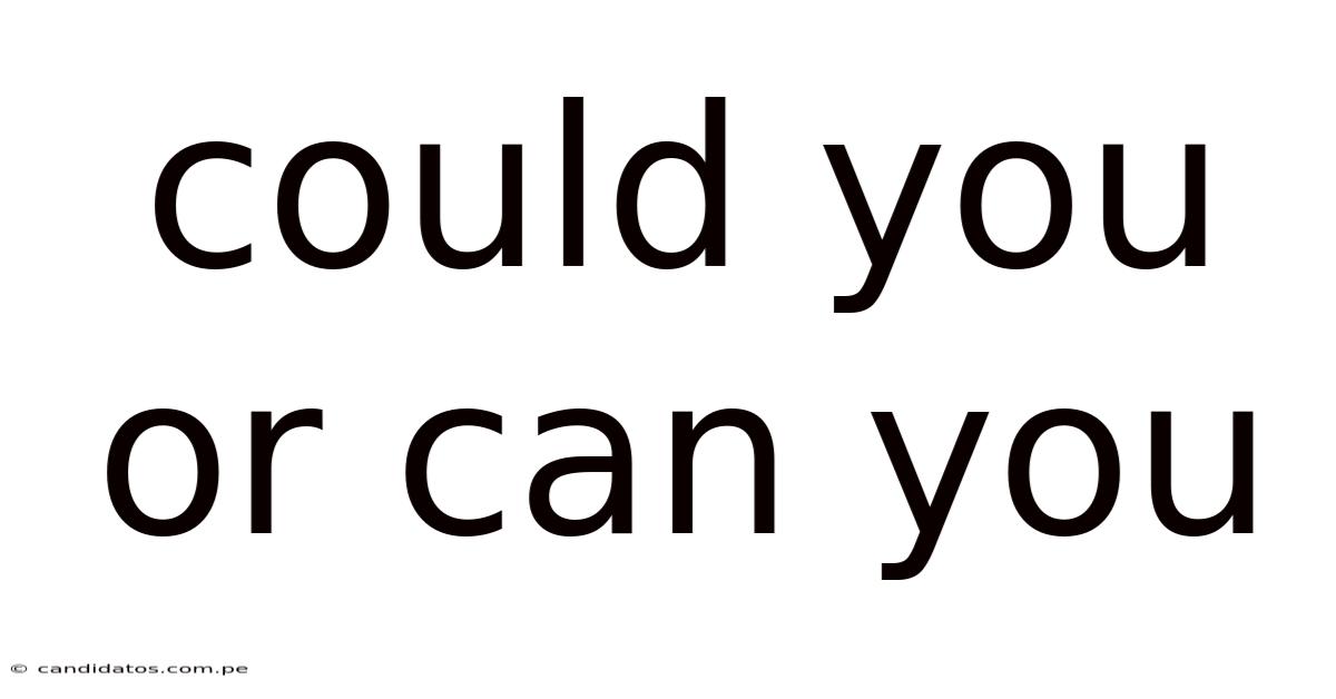 Could You Or Can You