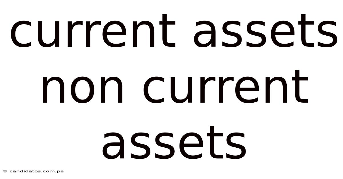 Current Assets Non Current Assets
