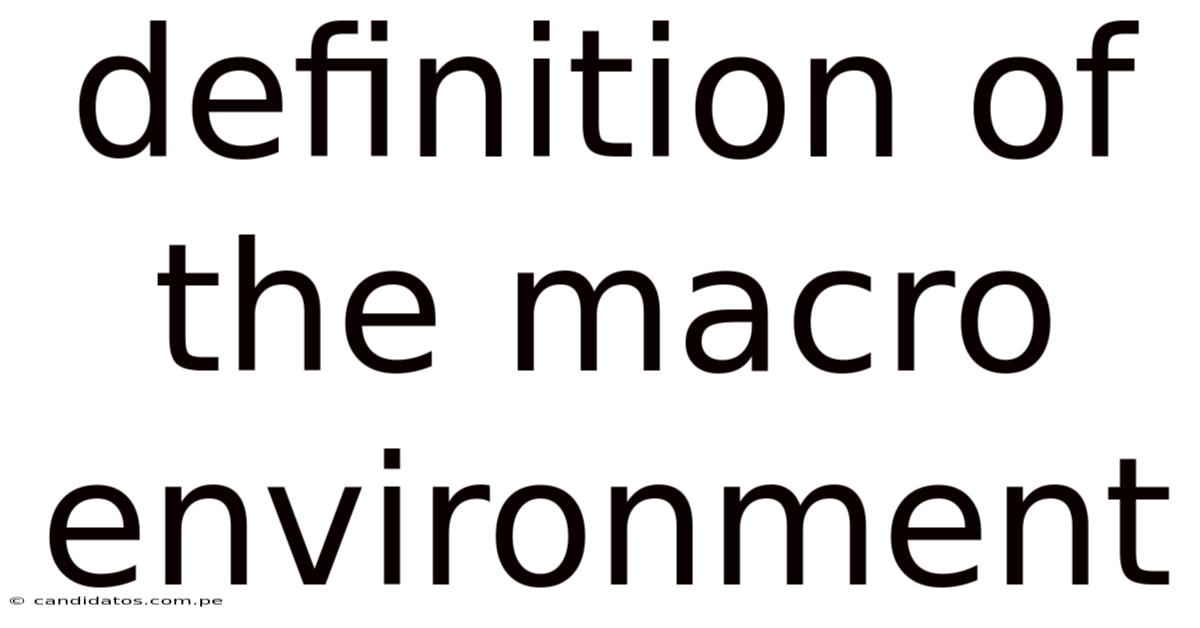Definition Of The Macro Environment