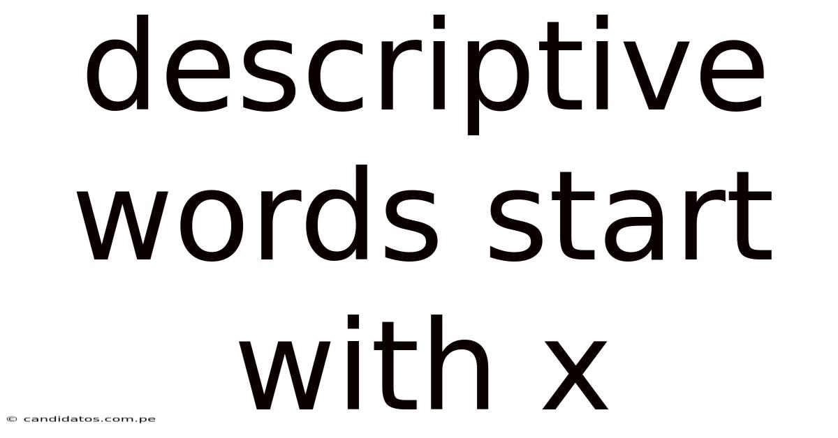 Descriptive Words Start With X