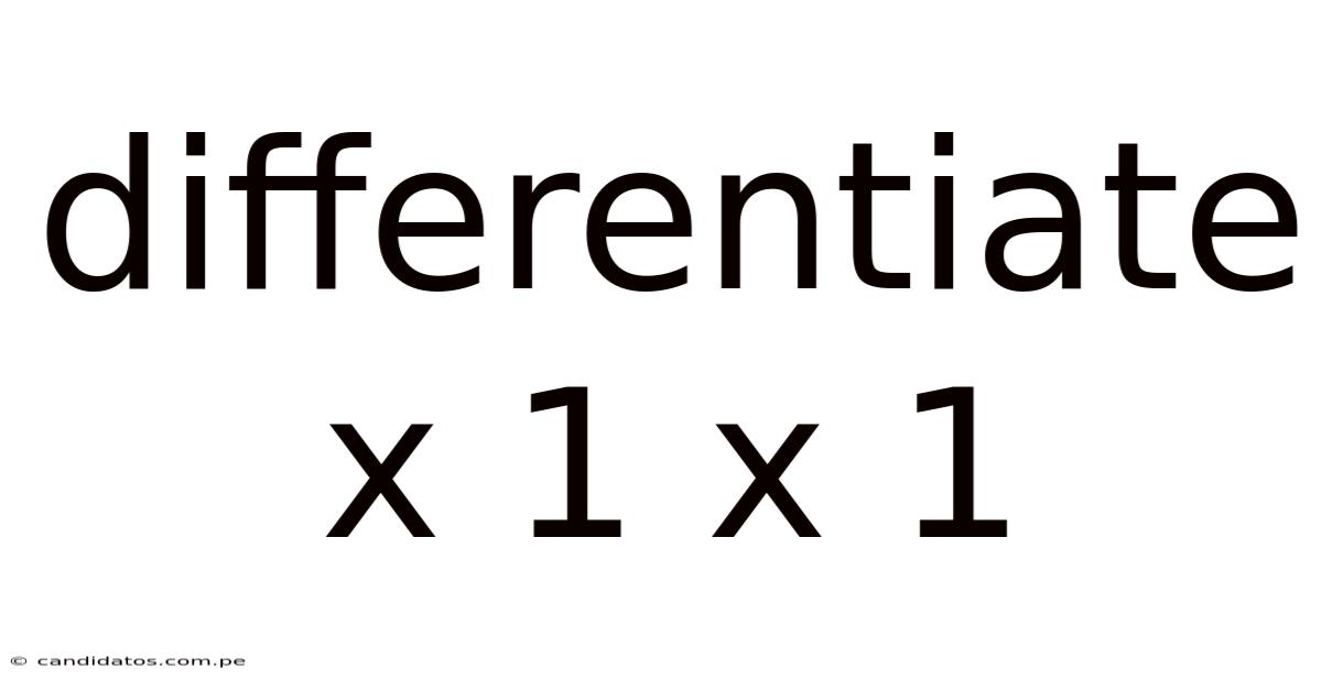 Differentiate X 1 X 1
