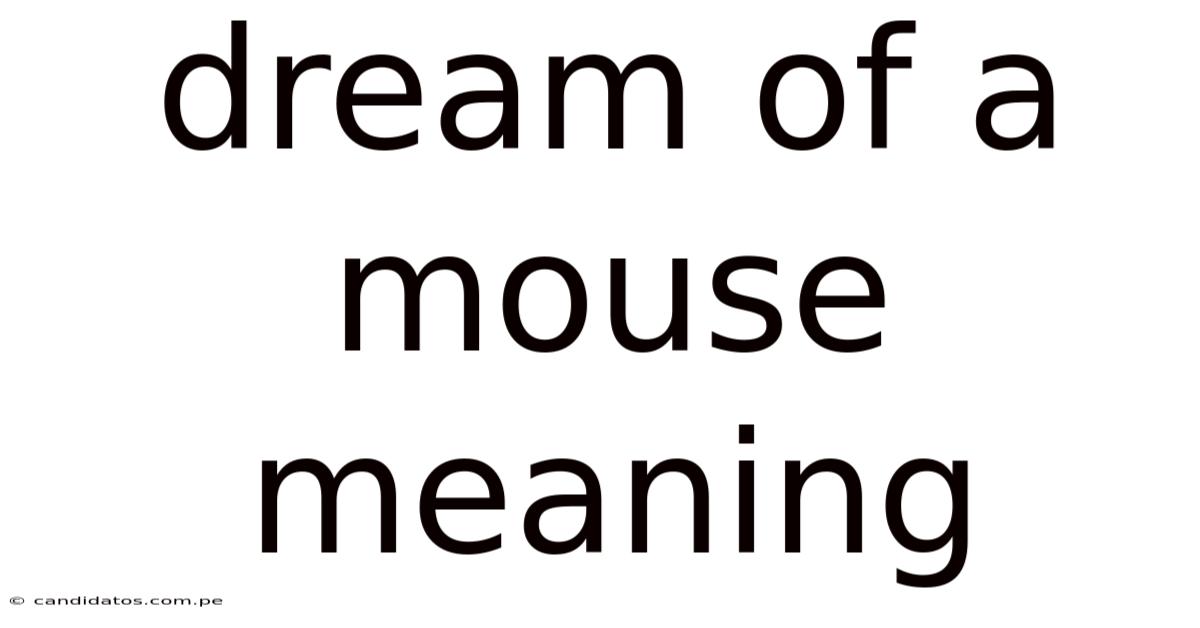 Dream Of A Mouse Meaning