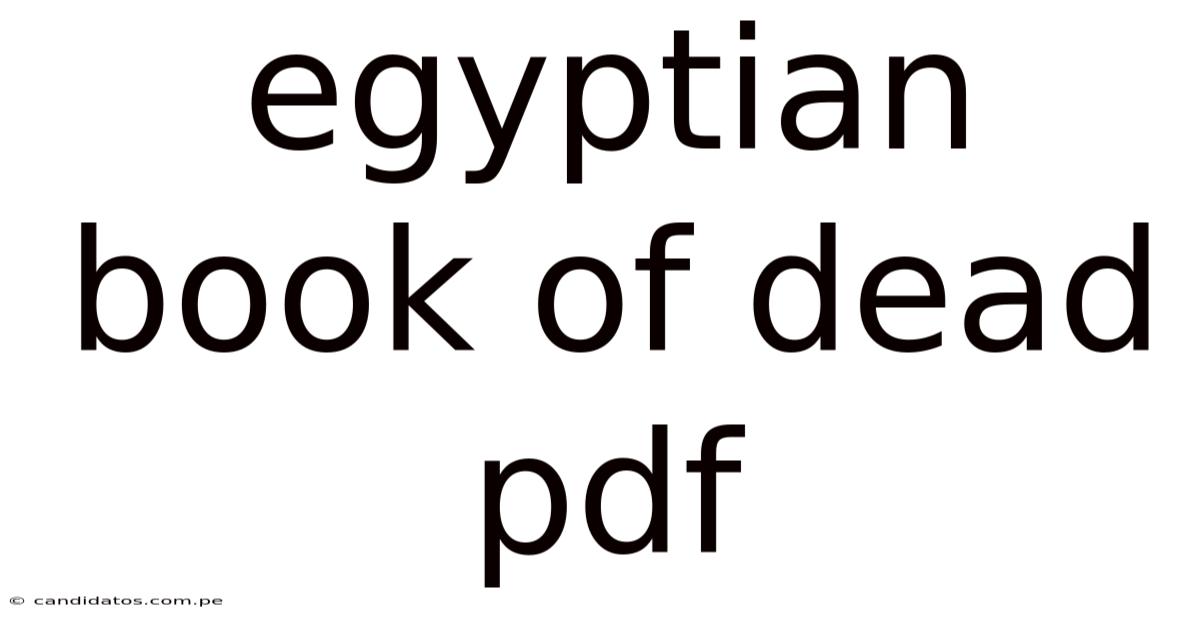 Egyptian Book Of Dead Pdf