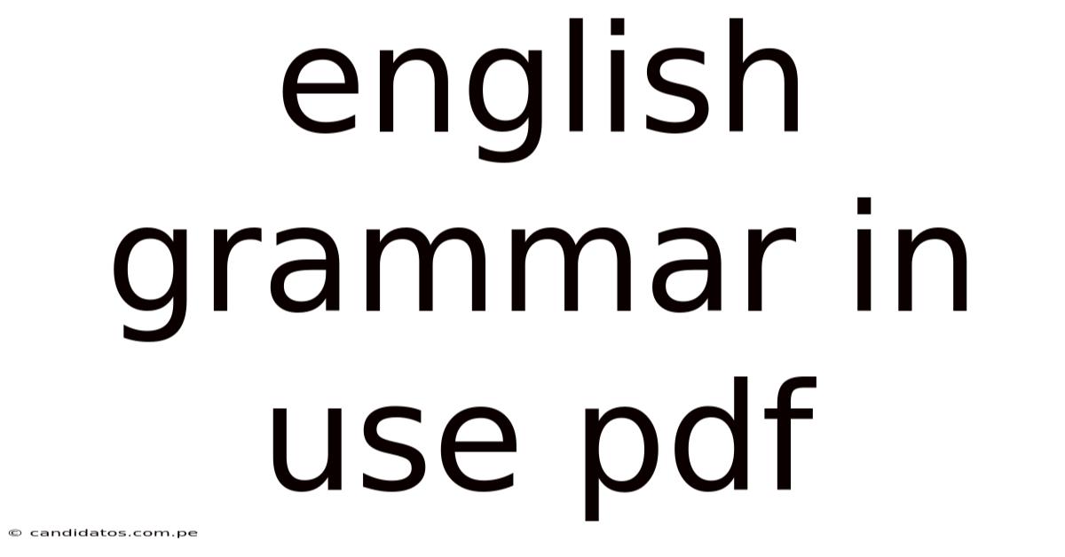 English Grammar In Use Pdf