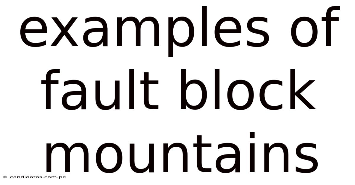 Examples Of Fault Block Mountains