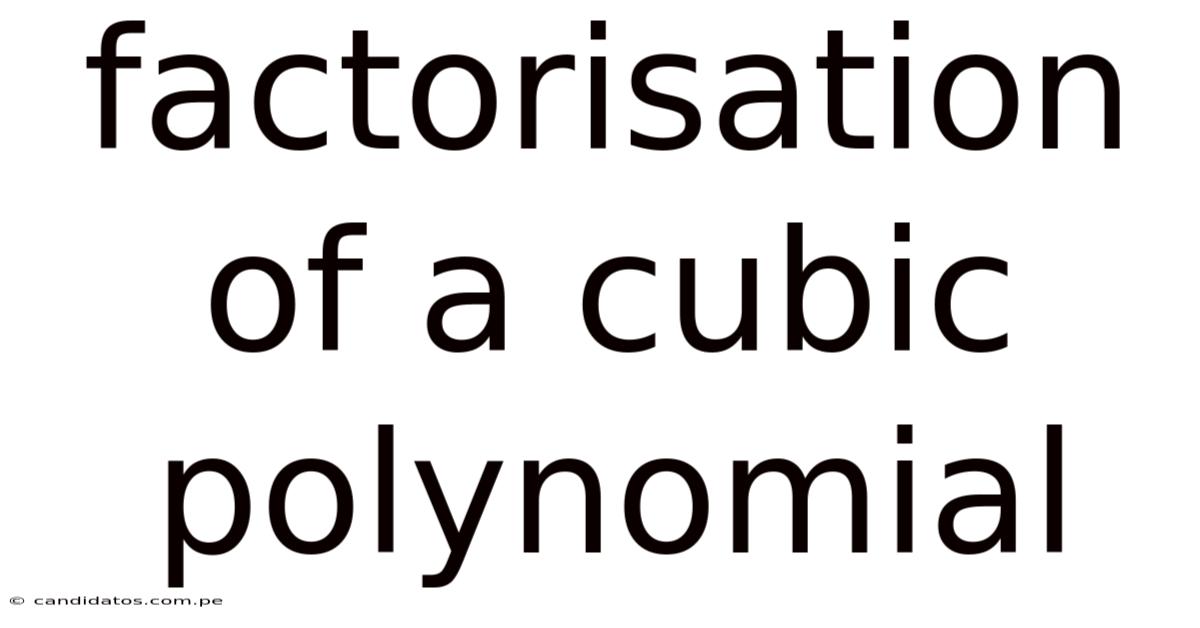Factorisation Of A Cubic Polynomial
