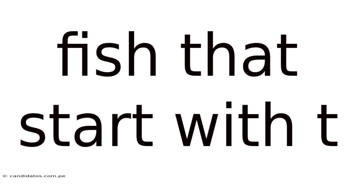 Fish That Start With T