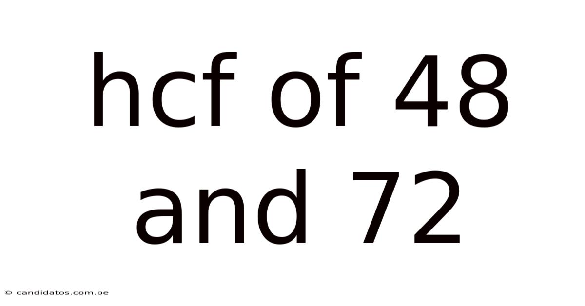 Hcf Of 48 And 72
