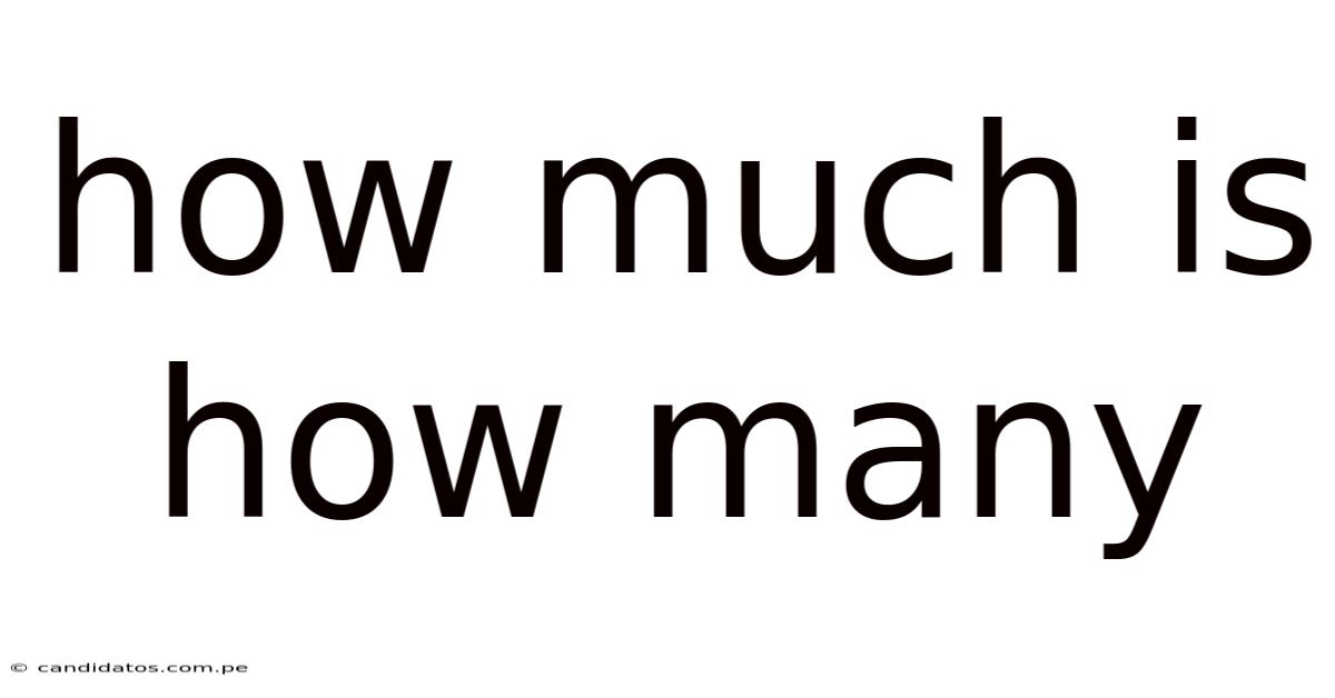 How Much Is How Many