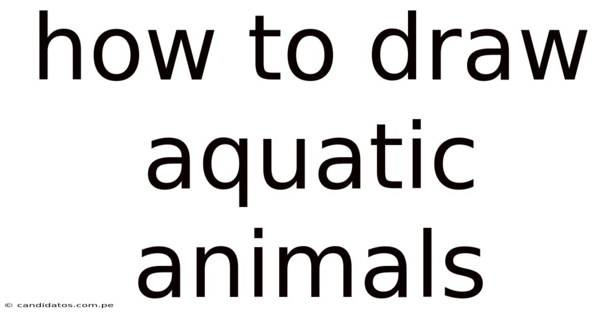 How To Draw Aquatic Animals