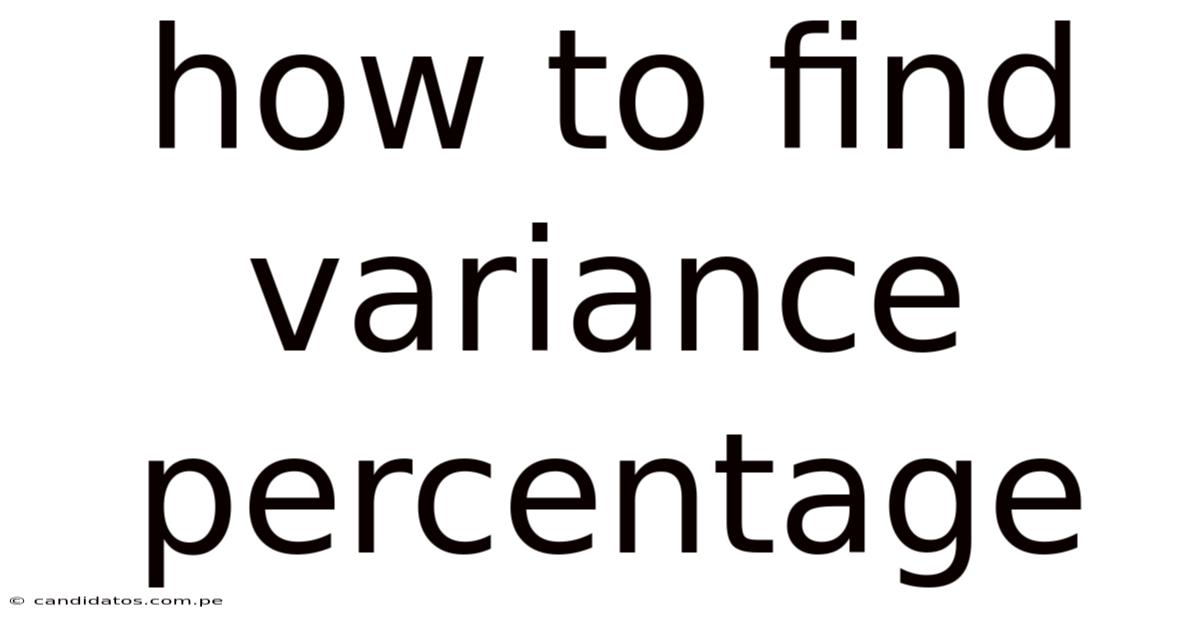 How To Find Variance Percentage