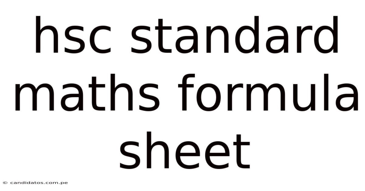 Hsc Standard Maths Formula Sheet