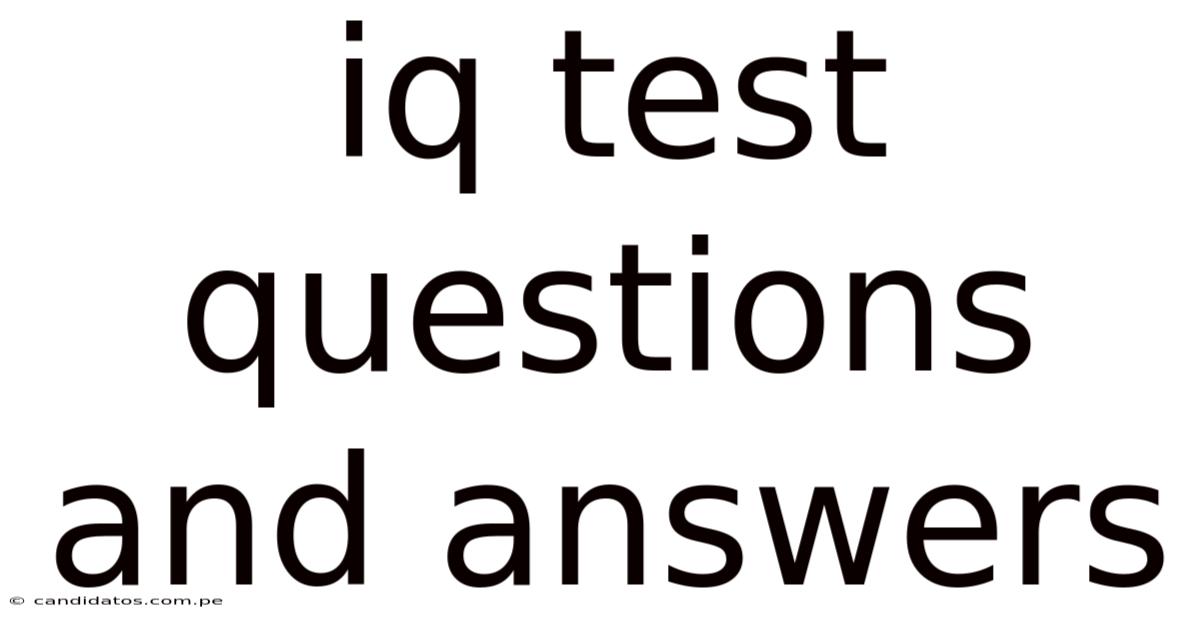 Iq Test Questions And Answers