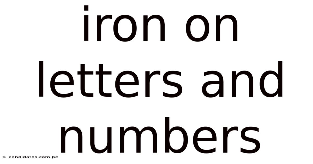 Iron On Letters And Numbers