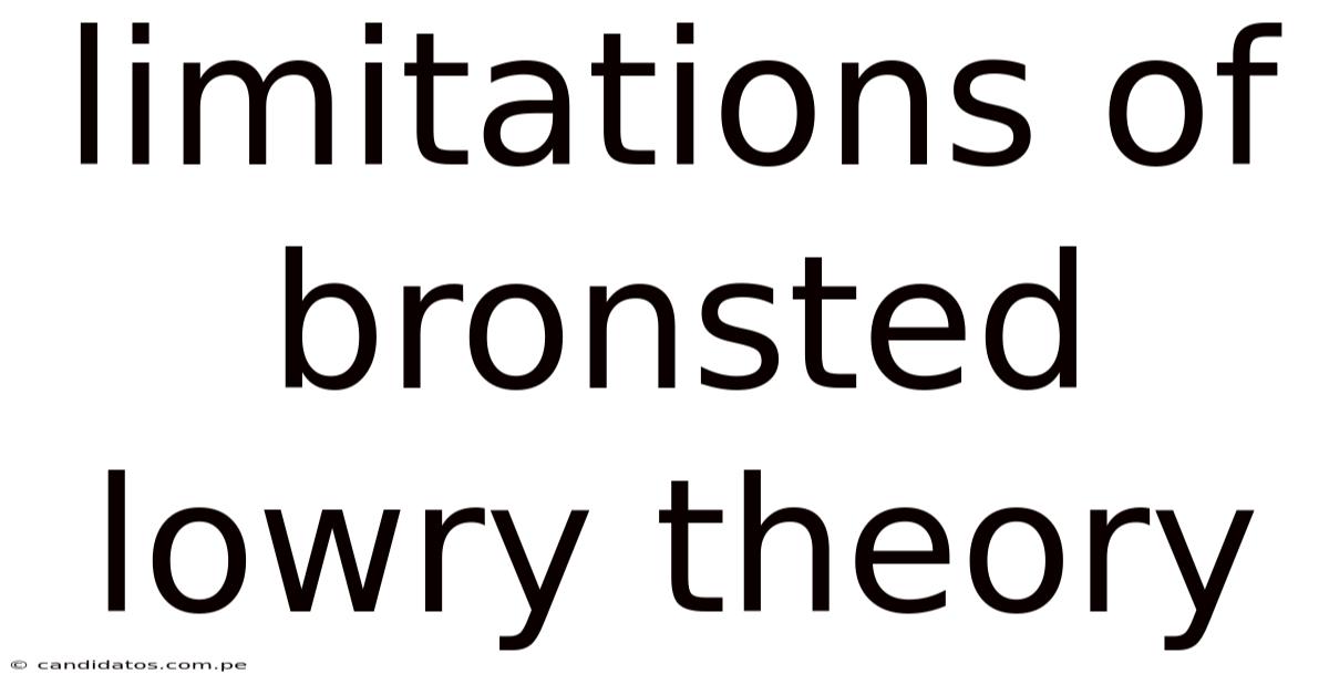 Limitations Of Bronsted Lowry Theory
