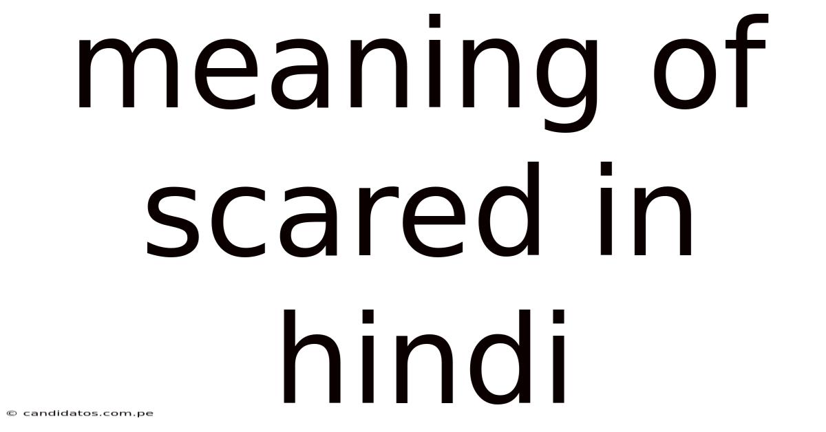 Meaning Of Scared In Hindi