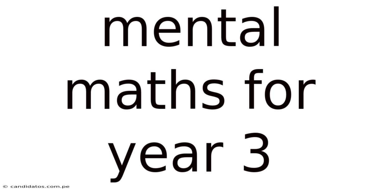 Mental Maths For Year 3