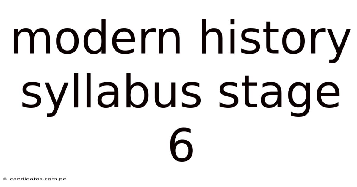 Modern History Syllabus Stage 6