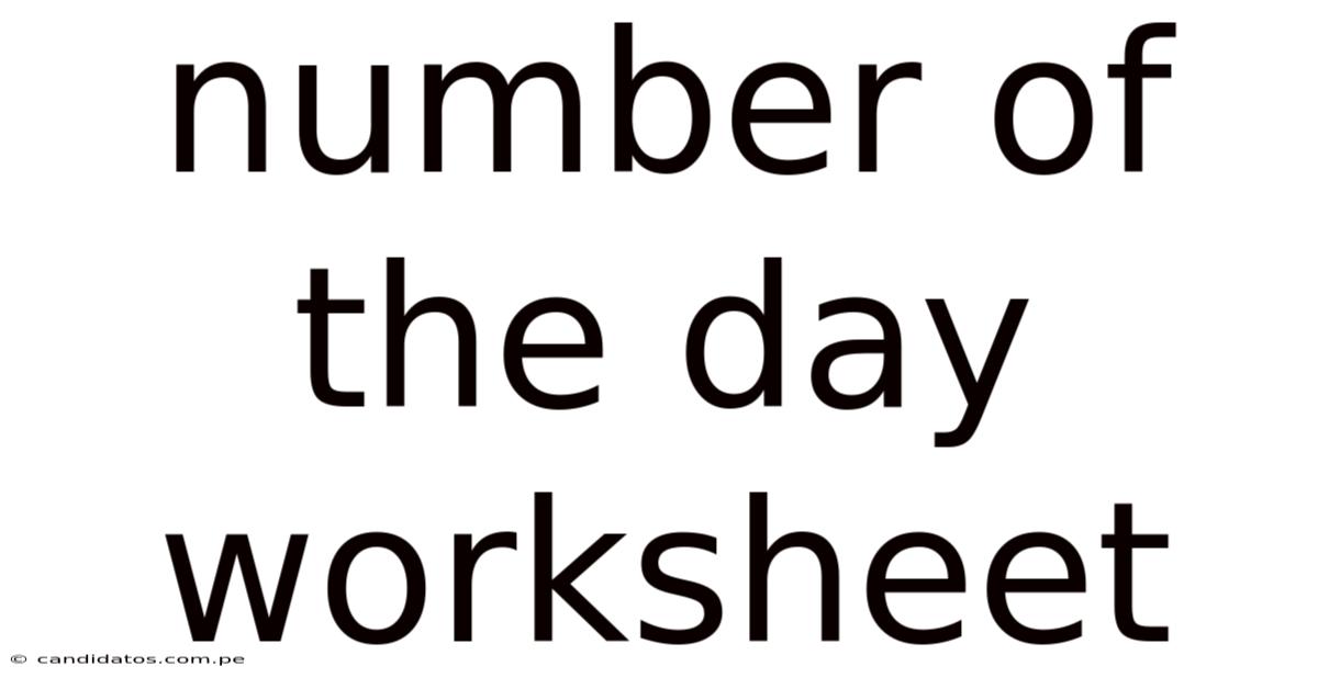 Number Of The Day Worksheet