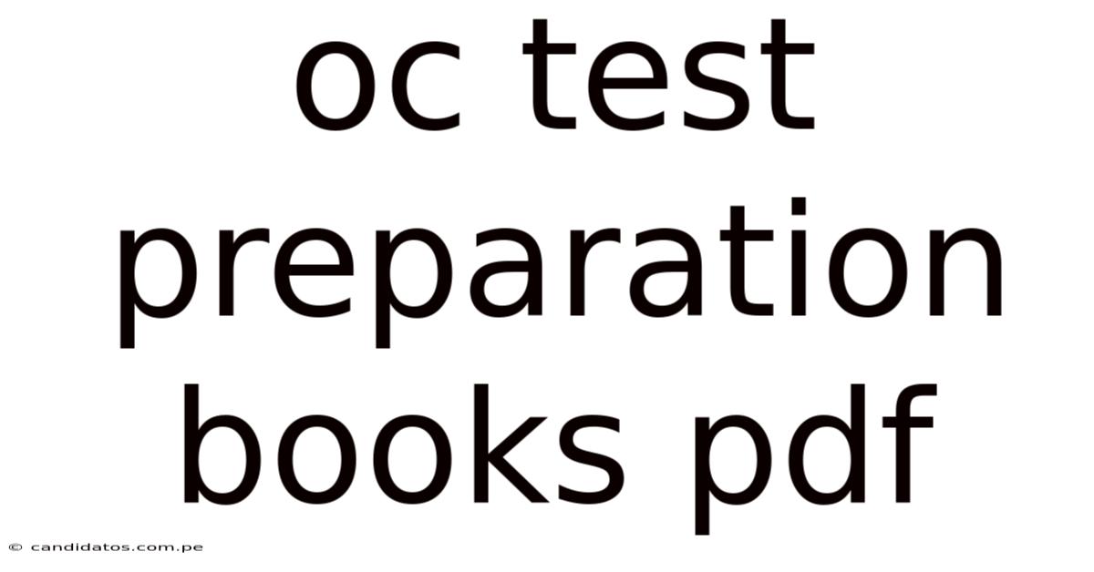 Oc Test Preparation Books Pdf