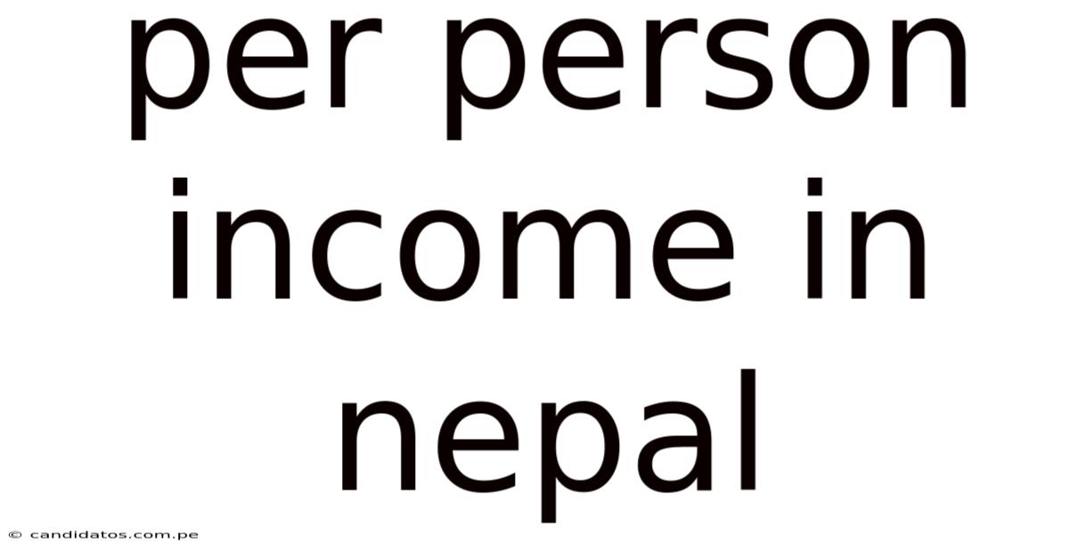 Per Person Income In Nepal