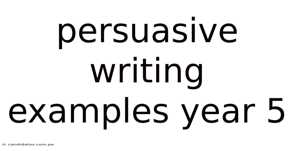 Persuasive Writing Examples Year 5