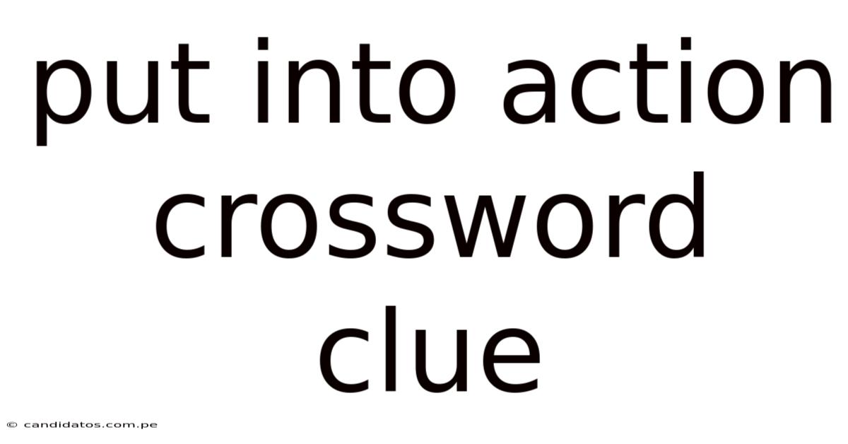 Put Into Action Crossword Clue