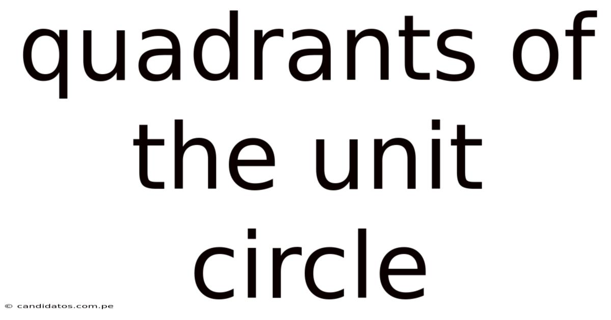 Quadrants Of The Unit Circle