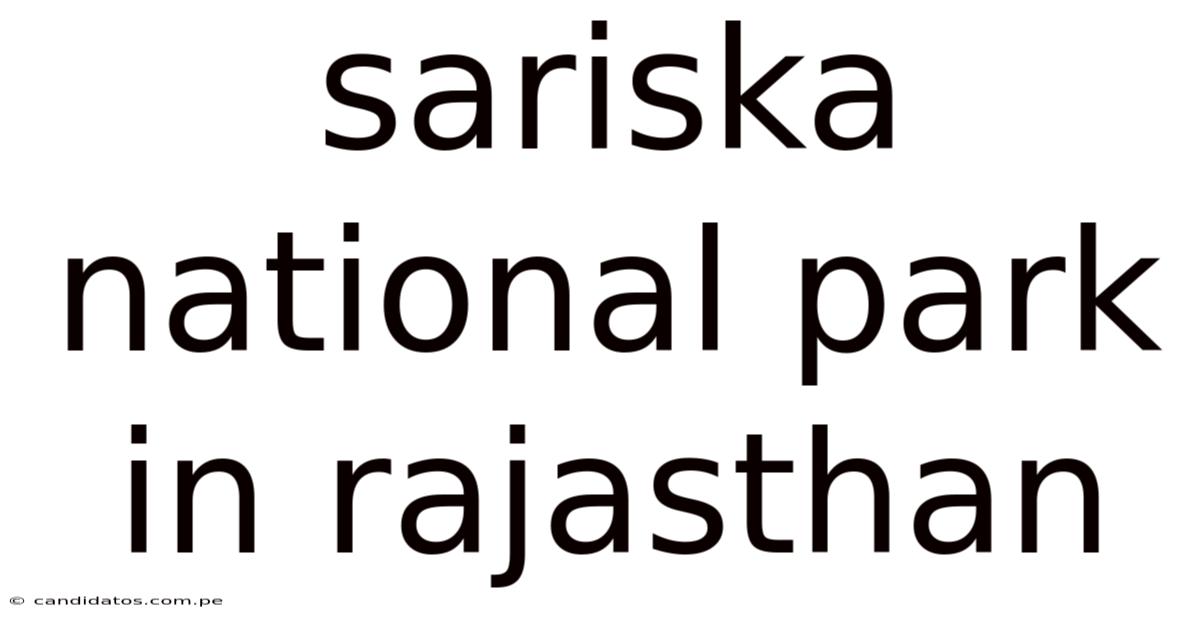 Sariska National Park In Rajasthan