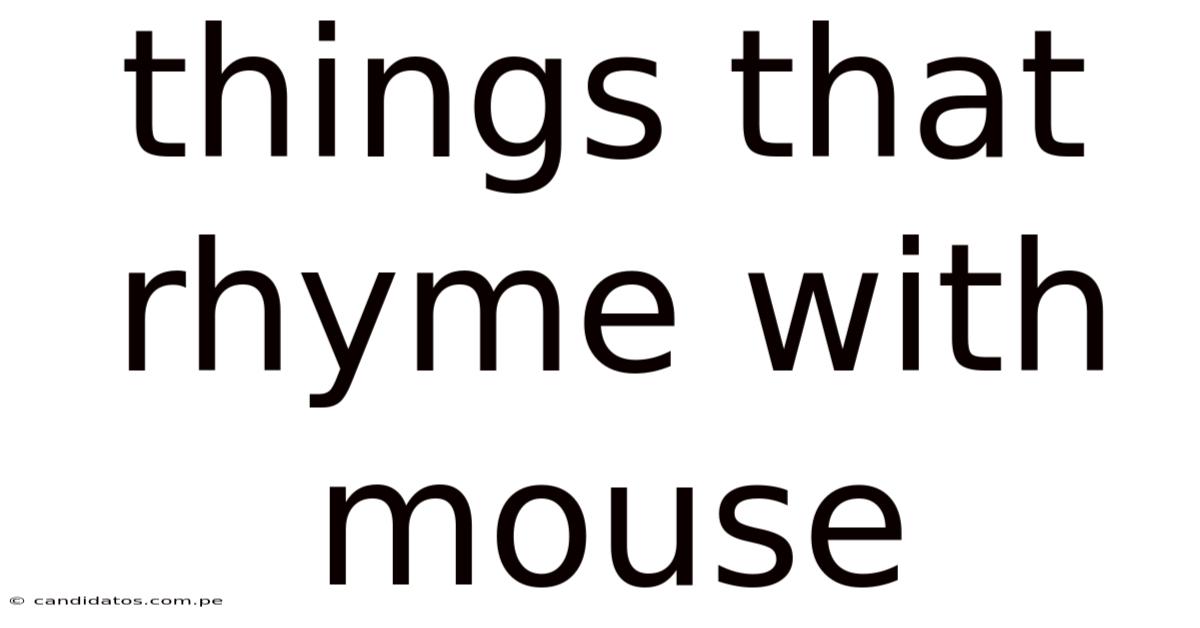 Things That Rhyme With Mouse