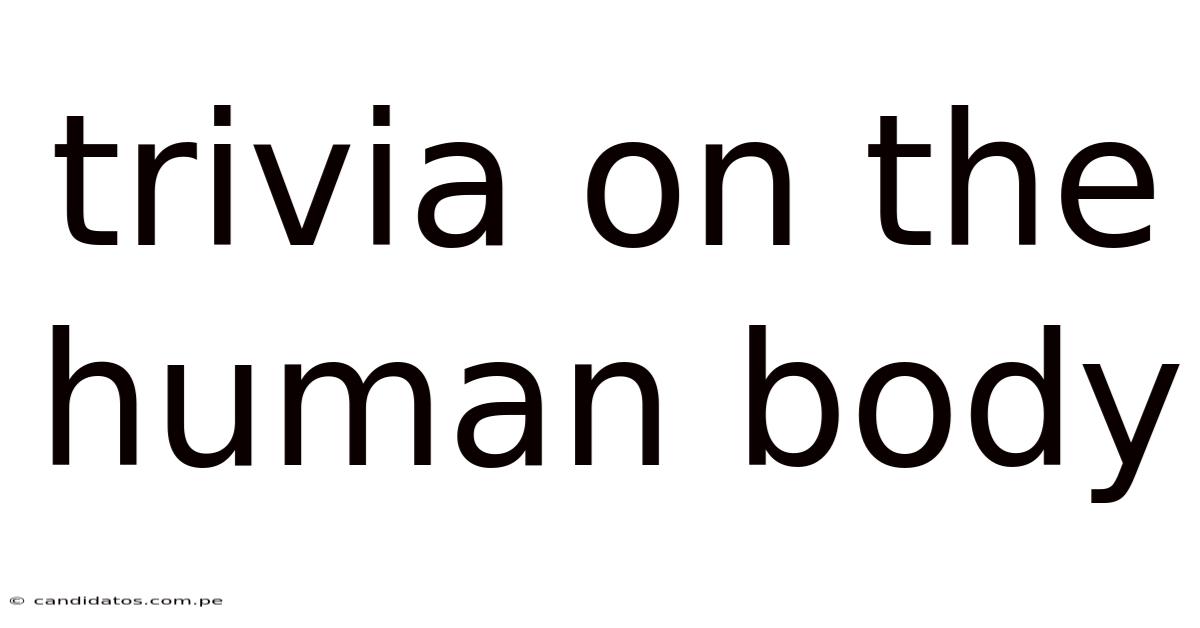 Trivia On The Human Body