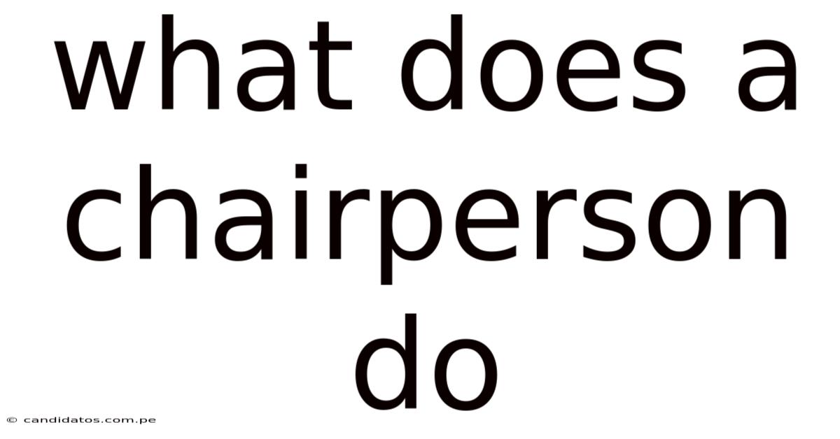 What Does A Chairperson Do