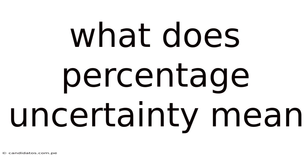 What Does Percentage Uncertainty Mean