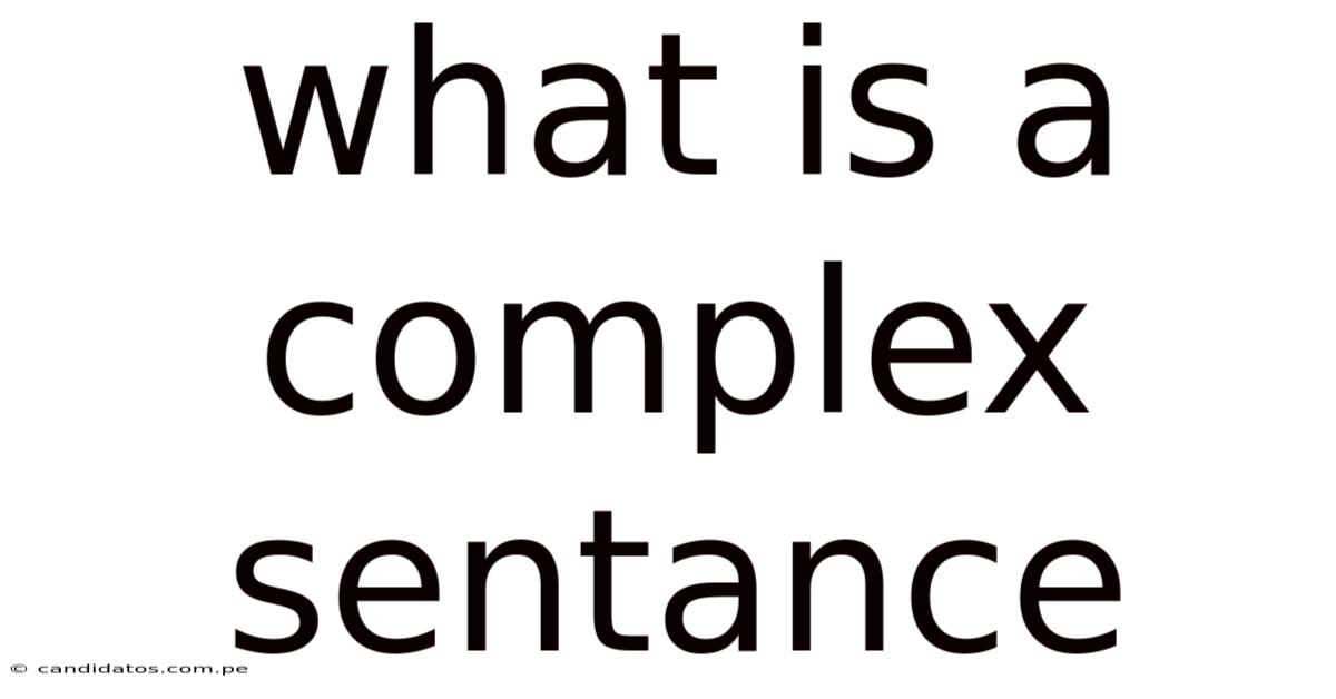 What Is A Complex Sentance