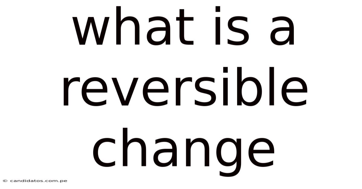 What Is A Reversible Change
