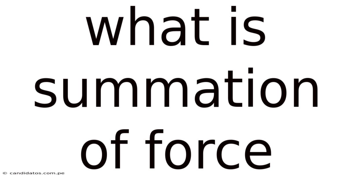 What Is Summation Of Force